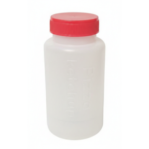HDPE Teglica natur za kečap sa crvenim zatvaračem 38mm/ 200ml/ 11gr